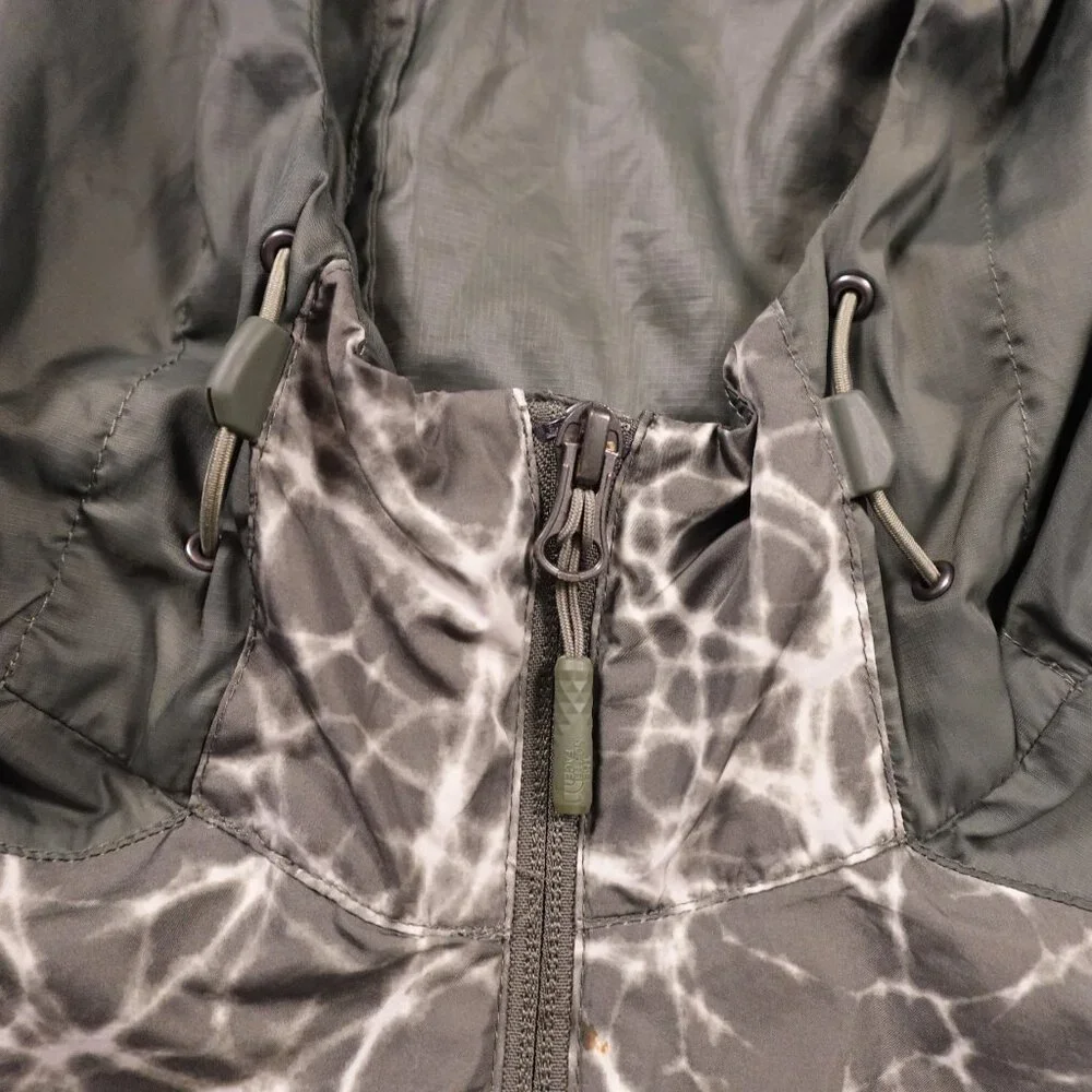The North Face WindWall Full-Zip Hooded Jacket Men’s Medium Green‎ Gray Abstract